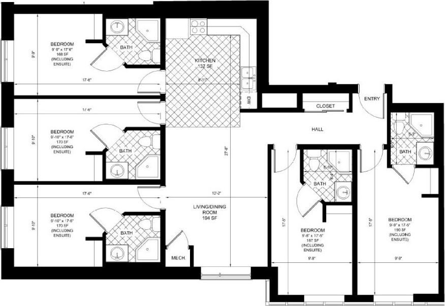 18 James Street 5 bedroom and 5 Ensuite baths Apartments 18 James St