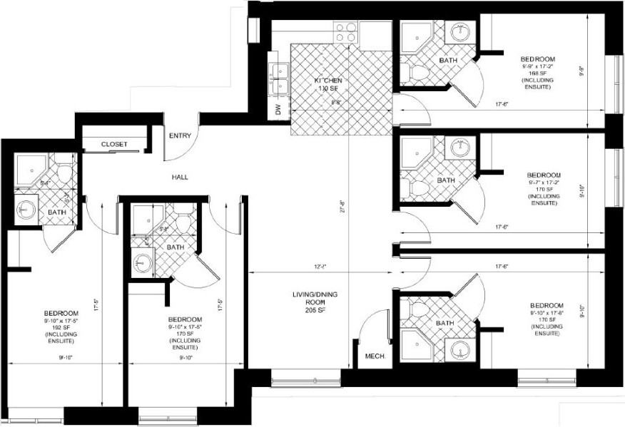 18 James Street 5 bedroom and 5 Ensuite baths Apartments 18 James St