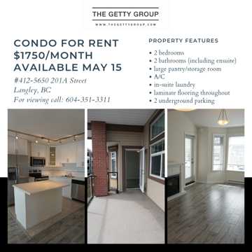 5650 201a Street 412 Langley Bc V3a 0b3 0b 2 Bedroom