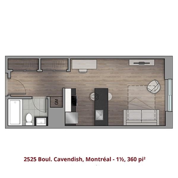 2525 Boulevard Cavendish, Montréal, QC H4B Studio Apartment for Rent PadMapper