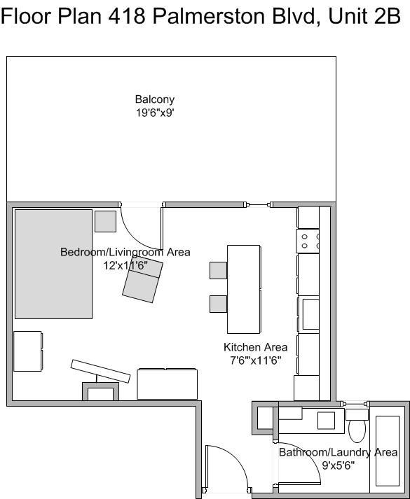 Bright Spacious, Newly Renovated Second Floor Studio, 1 Bath, Fully Furnished Unit - Photo 2 of 10