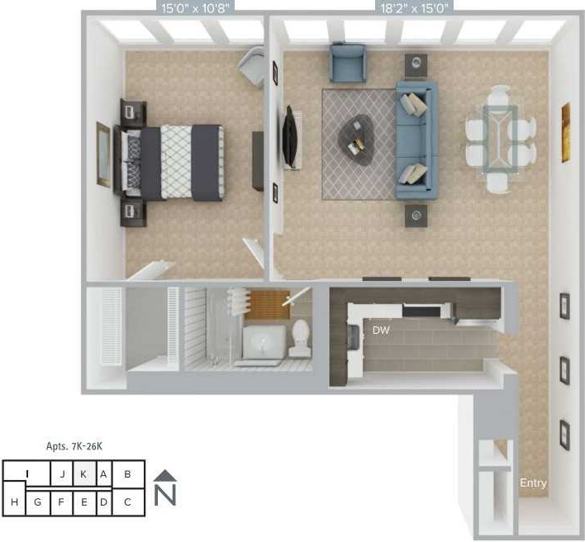 Entire House / Apartment > 2 Bedroom Walk To Louis Vuitton Store, Miami,  USA 