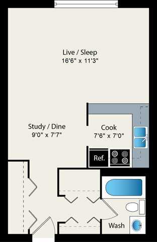 707 West Sheridan Rd. 228, Chicago, IL 60613 Studio Apartment for