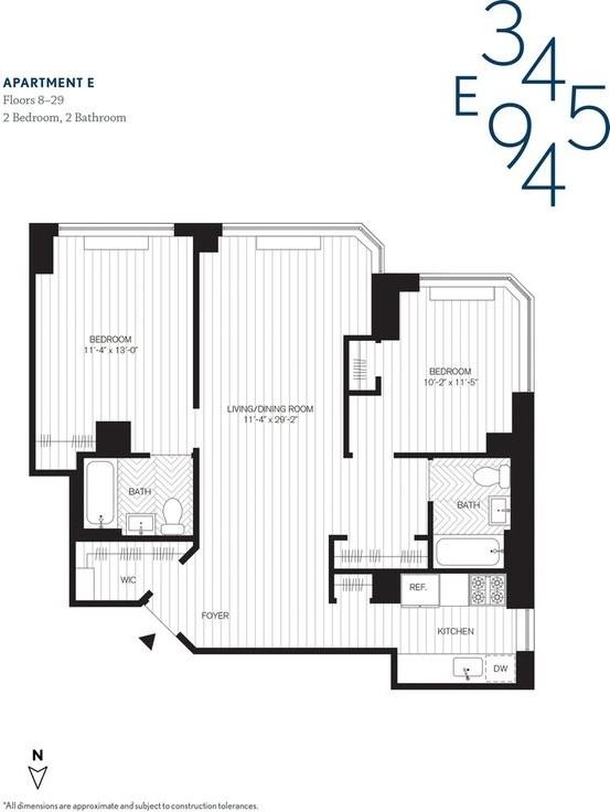 E 94th St 26C, New York, NY 10128 2 Bedroom Apartment for 6,290/month