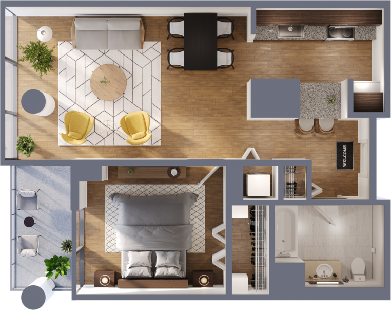 W Blackhawk St 607, Chicago, IL 60642 1 Bedroom Apartment for 2,938