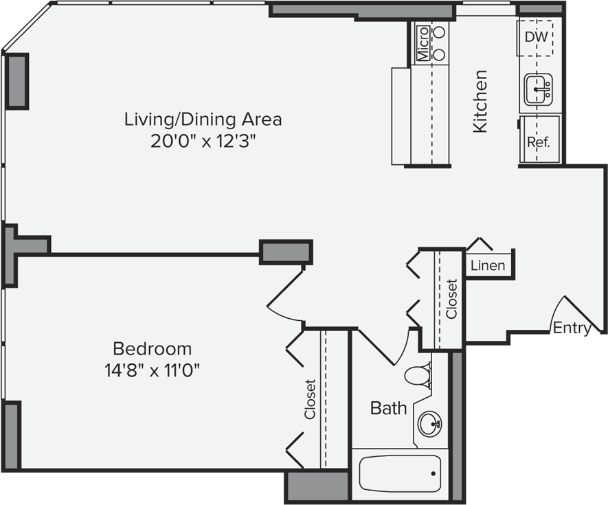 W 50th St 140F, New York, NY 10019 1 Bedroom Apartment for Rent PadMapper
