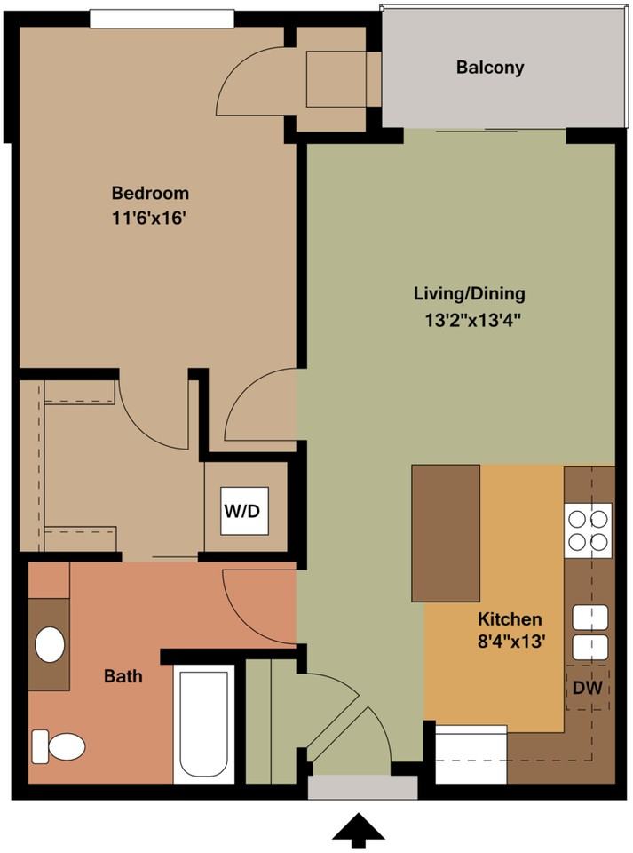 One Bedroom 1 Bathroom at The Heights of Mendota #310 - Photo 2 of 16