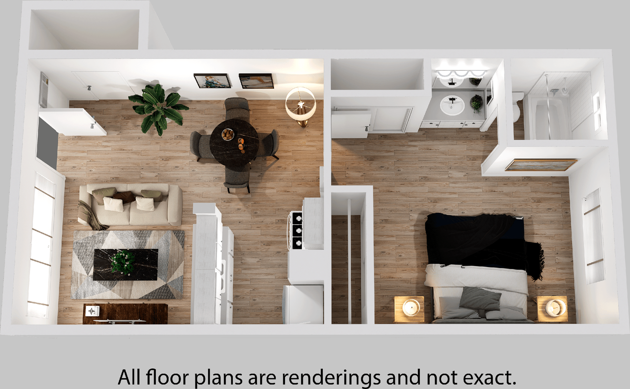 Apartament me 2 dhoma, 58 m²