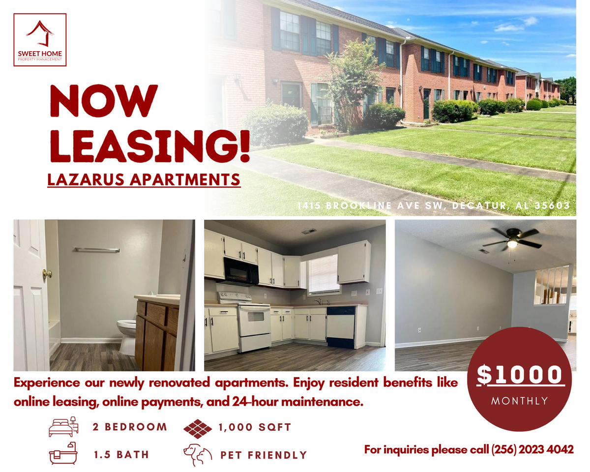 Beautiful Updated Townhomes in Decatur, AL Apartments 1413 Brookline