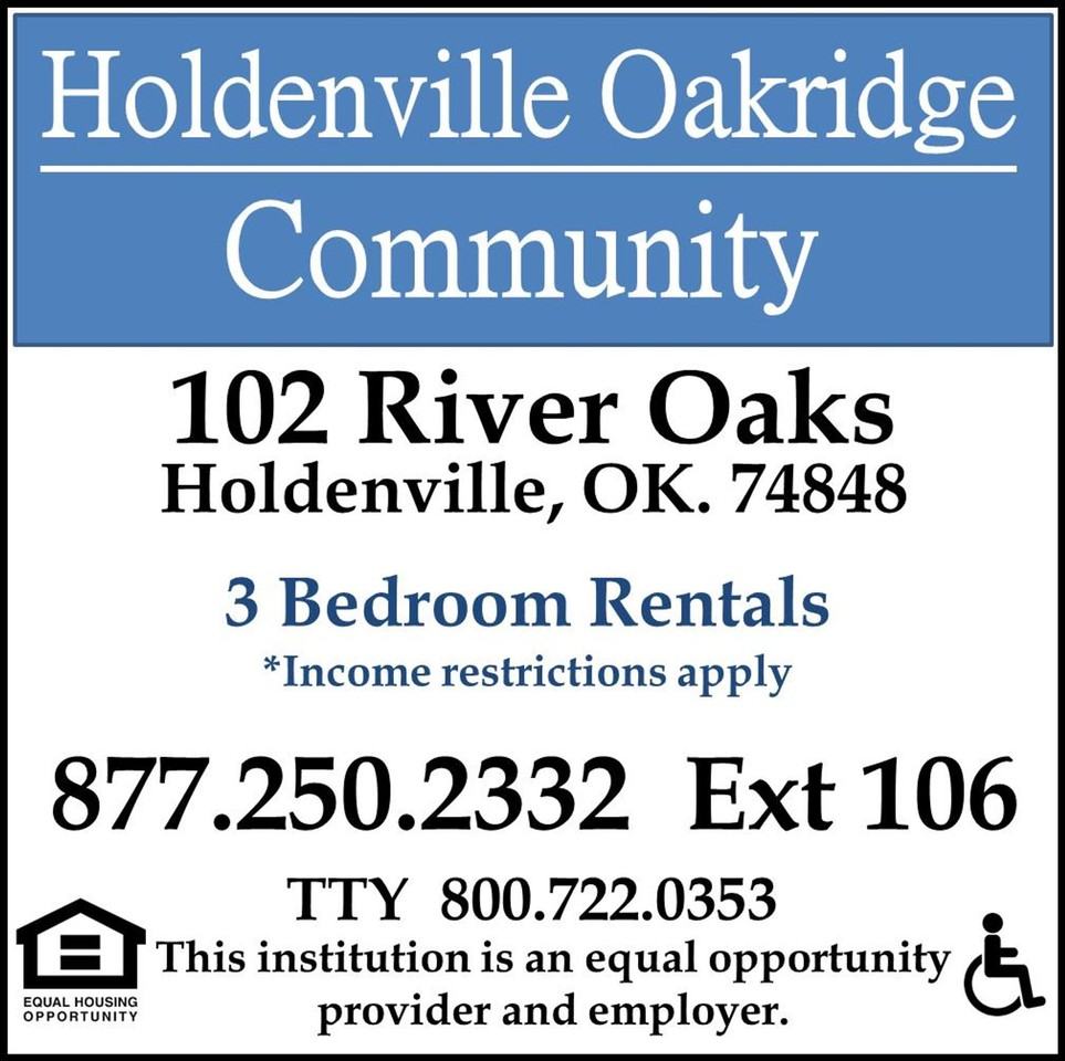 Holdenville Oakridge Comm. II Apartments 145 Rivercrest Dr, Holdenville, OK 74848 Zumper