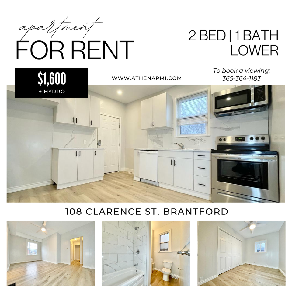 108 Clarence St Lowr LOWER, Brantford, ON N3T 2V1 2 Bedroom Apartment