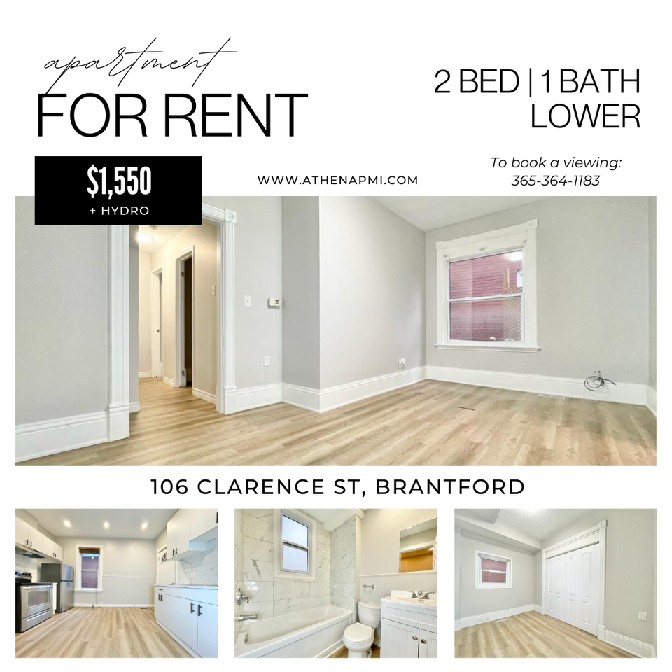 106 Clarence St Lowr LOWER, Brantford, ON N3T 2V1 2 Bedroom