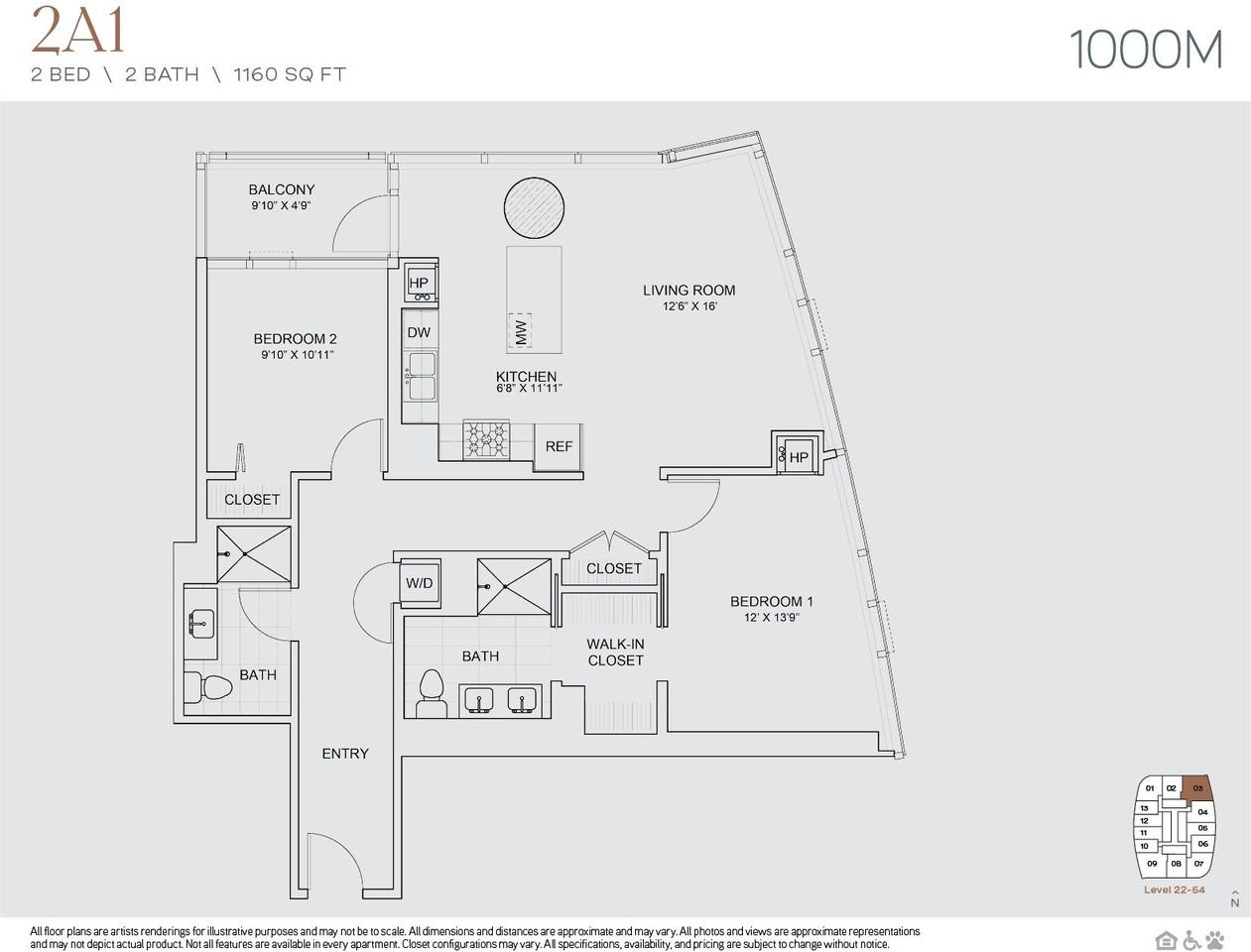 S Michigan Ave 2603, Chicago, IL 60605 2 Bedroom Apartment for Rent