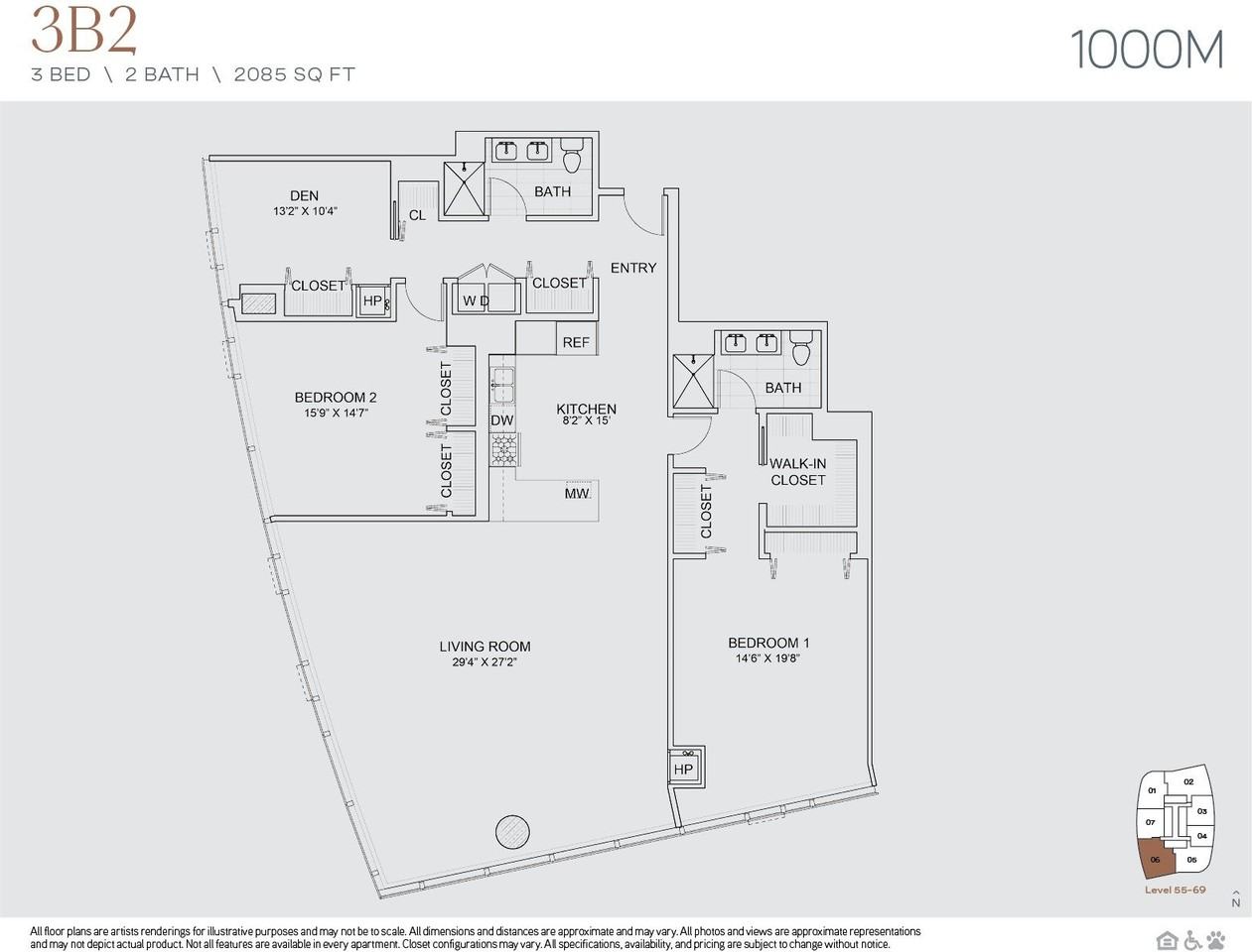 S Michigan Ave 5606A, Chicago, IL 60605 3 Bedroom Apartment for Rent