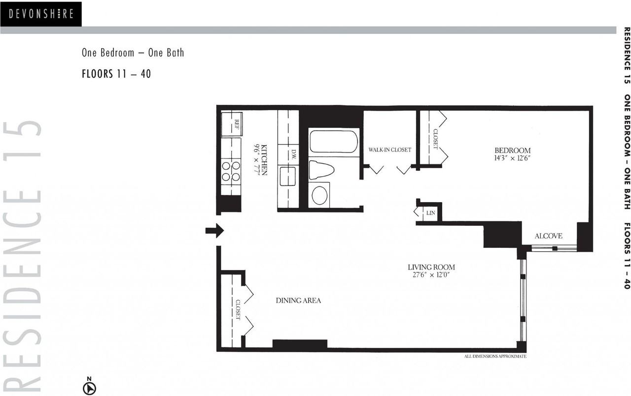 Devonshire Pl 3415, Boston, MA 02109 1 Bedroom Apartment for 4,165