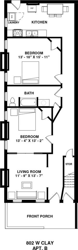 802 West Clay Street B Downstairs, Richmond, VA 23220 2 Bedroom