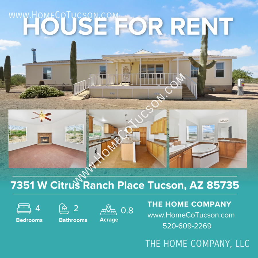 7351 W Citrus Ranch Pl, Tucson Estates, AZ 85735 4 Bedroom House for