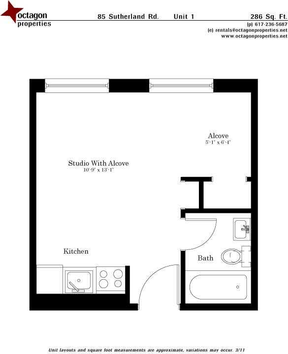 Sutherland Rd 1, Boston, MA 02135 Studio Apartment for 1,895/month