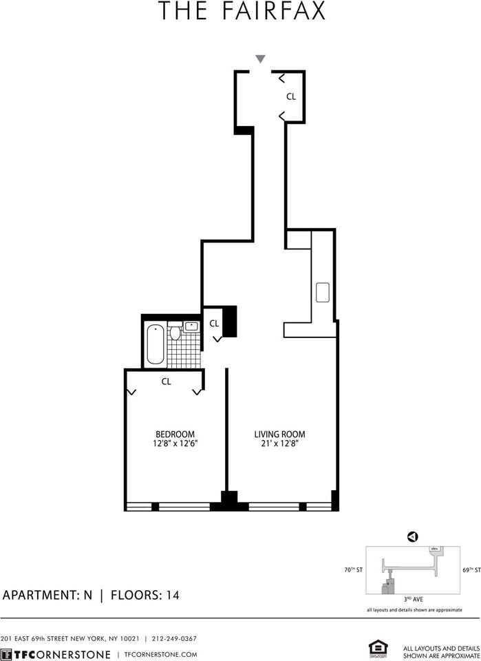 E 69th St 14N, New York, NY 10021 1 Bedroom Apartment for 5,850/month