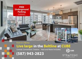CUBE #1 Calgary Rentals in Beltline. FREE Underground Heated Parking* - Photo 1 of 1