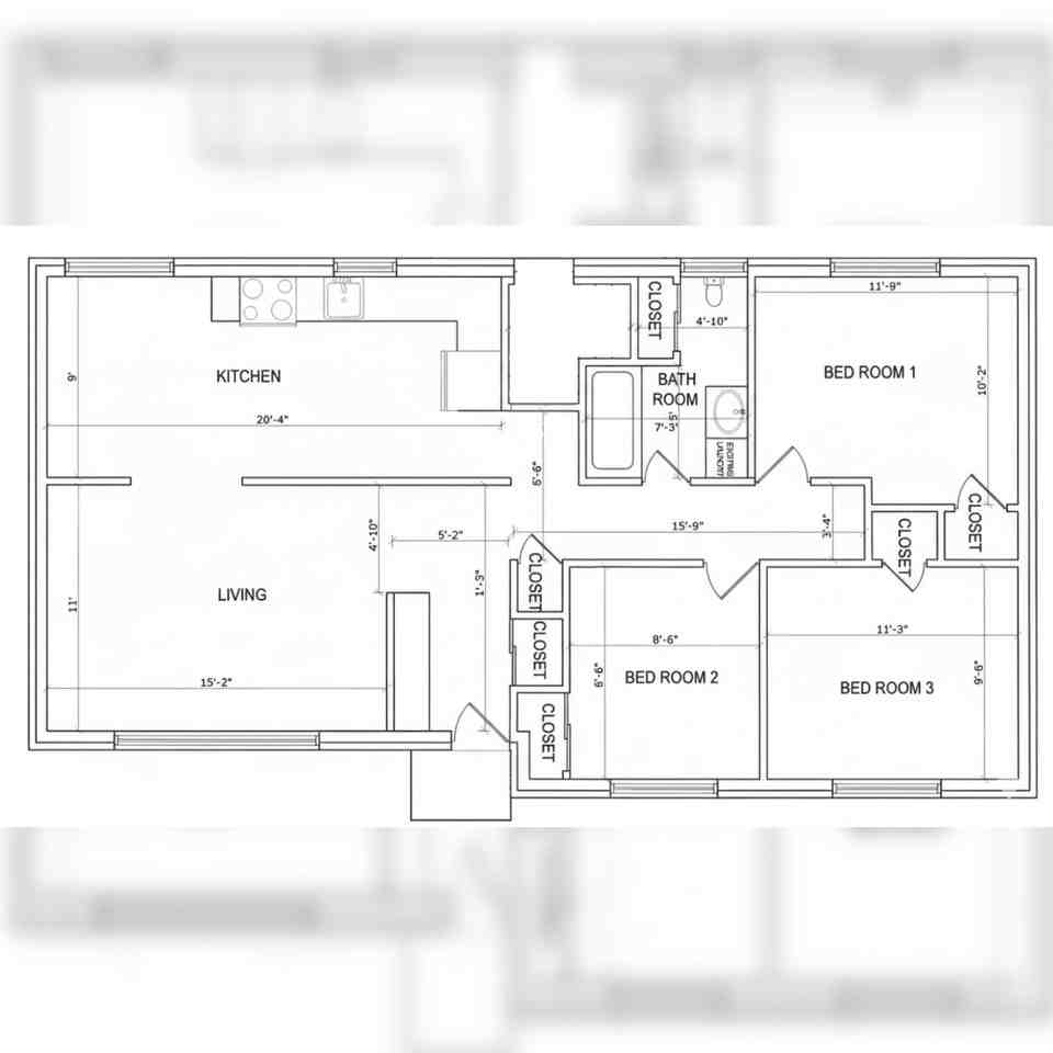 3 Beds 1 Bath Apartment - Photo 3 of 6