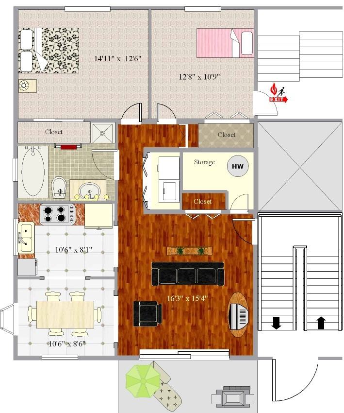 310 Rue Louise Lamy 301, Dorval, QC H9S 2 Bedroom Condo for 1,060