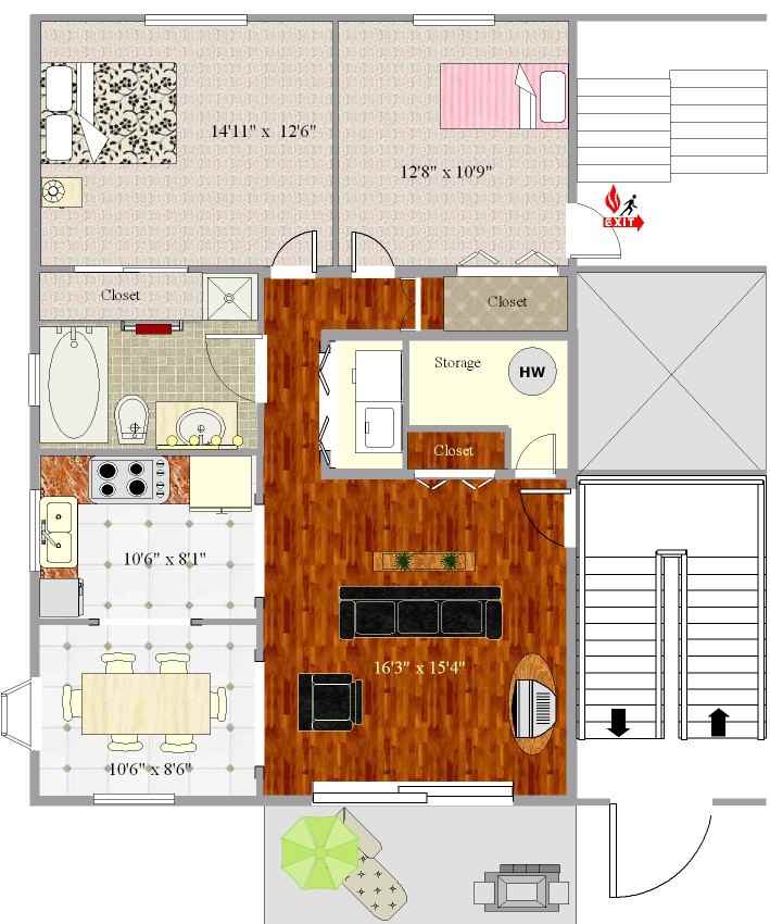 310 Rue Louise Lamy 301, Dorval, QC H9S 2 Bedroom Condo for 1,060